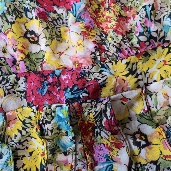 MM Courture by MISS ME Floral Sheer ruffled one Shoulder mini dress Size Sm. - Picture 8 of 12